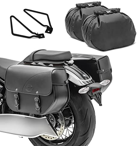 Satteltasche Kentucky + Satteltaschenhalter Universal schwarz