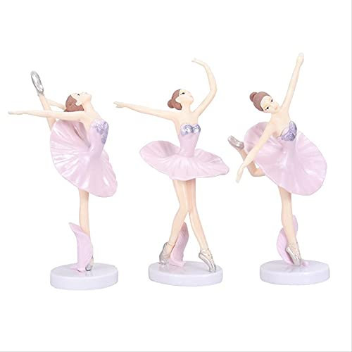 LISAQ Ballerina Statue Desktop Ornament Kunststoff Tanzendes Mädchen Crafts Figuren (6 Stück)