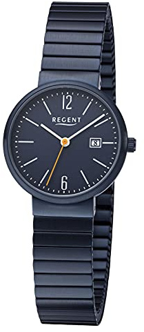 REGENT Damenuhr mit Edelstahl Zugband 29 MM Durchmesser Arabische Zahlen Quarz Datum