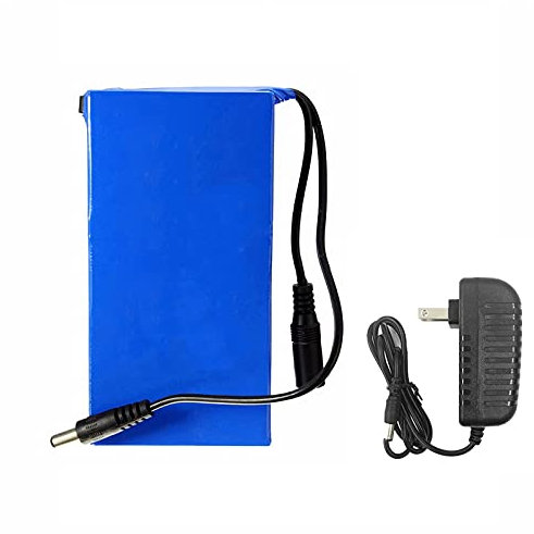 DC 12V Battery Pack Rechargeable Lithium Battery Polymer Battery Pack Street Light Instrument Standby Power with charger (18000ma)