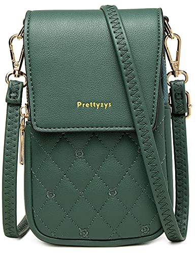 Handy Umhängetasche Damen, Leder Stickerei Handytasche mit Geldbörse zum Umhängen, Cross-Body Schultertasche Geldbeutel mit Verstellbar Abnehmbar Schultergurt, für Handy unter 6,9 Zoll