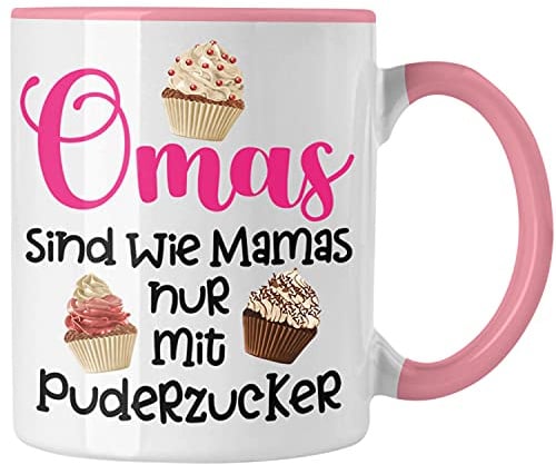 Trendation - Beste Oma Geschenk Tasse Geburtstagsgeschenk von Enkel Enkelin Geschenkideen Lustig Geburtstag Grossmutter (Rosa)