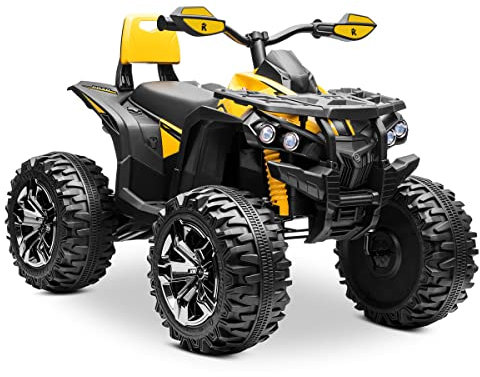 Playkin Quad Racer Yellow - Quad Amarillo niños, Moto eléctrica Infantil, bateria 12V Recargable, 4 Ruedas, +3 años, Juguetes Infantiles, Coches de batería