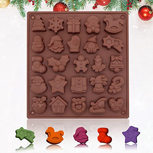 Christmas Silicone Mould, Christmas Chocolate Mould Xmas Candy Jelly Cake Baking Molds for Christmas Party Supplies