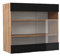 Vicco Meuble de Cuisine Haut vitré Fame-Line, Chêne Noir Brillant/chêne doré, 80 cm