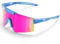 konqkin Cycling Glasses-Sports-Sunglasses-Mens-Womens-Polarised Sun Glasses UV400 Protection Ski Goggles Outdoor Bicycle Motorbike Driving Fishing Hiking,blue pink