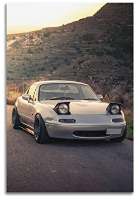 JUNNA JDM Sportauto-Poster für Mazda MX-5 Rennwagen, dekoratives Gemälde, Leinwand, Wand- und Kunstbild, Familien-Schlafzimmer, Dekoration, 30 x 45 cm