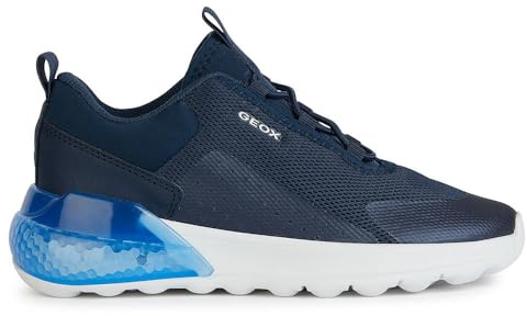 Geox Boy's J Activart Illuminus Sneaker, Navy, 12.5 UK