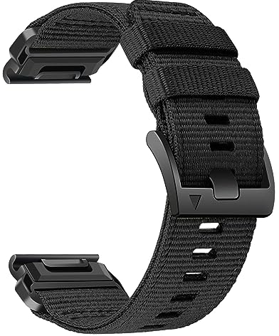 Abanen Robustes Nylon-Uhrenarmband für Garmin Fenix 7X / Fenix 6X / Fenix 5X / Enduro 2, schnelle Passform, 26 mm, verstellbar, gewebtes Nylon-Sportarmband mit Edelstahl-Verschluss für Tactix 7 Pro,