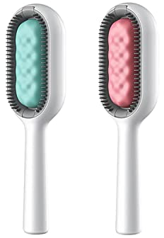 Haustier Haarentfernungskamm mit Wassertank, Universal Knotenentferner für Haustiere, Multifunktionale Haustier Reinigung Haarentfernung Kamm 2 Stück