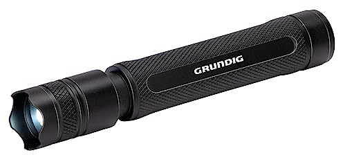 Philips GRUNDIG Lampe de poche LED 110 lm 3 W Portée 100 m 3 modes d'éclairage : élevé, faible, pulsé – Noir