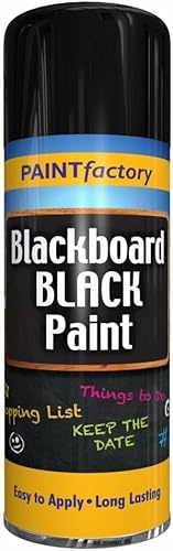AlezyB - 4 x Blackboard Spray Paint 400ml Non-Reflecting Matt Finish Creates, Aerosol Black Paint for Renew and Smooth Look, Chalkboard Paint Spray designed Quick & Fast Drying Formulation
