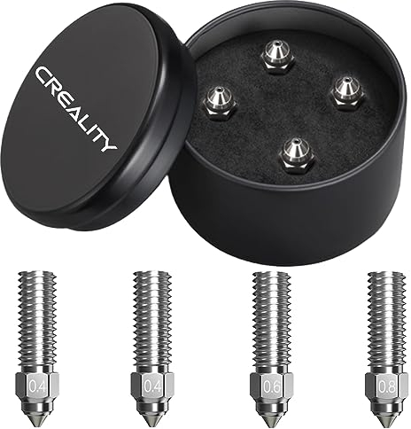 Creality Offiziell K1 Max Düsen Kit 4PCS Upgrade Bimetallic Kupferlegierung und gehärtetes Stahlmaterial, kompatibel mit Creality K1/K1 Max 3D Drucker