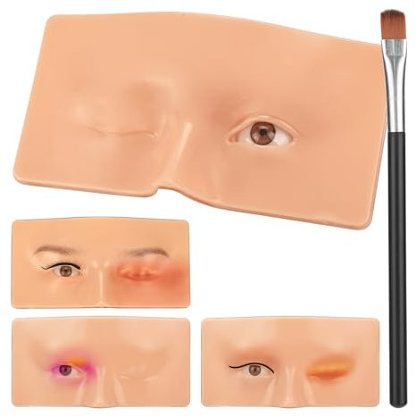 ATOMUS Multifunctional 3D Silicone Eye Face Makeup Practice Board 2-in-1 with Brush