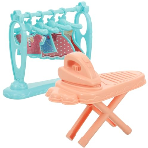 TOVINANNA 1ensemble Mini Fer À Repasser Et Table À Repasser Miniature pour Décoration Maison De Poupée Accessoire De Jeu Miniature Et Ornamental