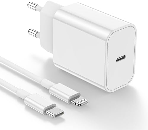 20W Apple Ladegerät [Apple MFI Zertifiziert] mit 2M Lightning Ladekabel, Ladeadapter Schnellladung, USB C Schnellladekabel, Ladestecker, geeignet für iPhone 14/13/12/11/Plus/Pro Max/XS/iPad