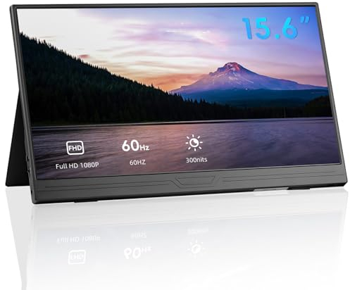 CUQI Monitor Portátil, Monitor Portátil FHD de 15,6 Pulgadas, 1920 x 1080 HDR, IPS, Monitor Móvil con HDMI Tipo C para Ordenador Portátil/PC/Raspberry Pi/Smartphone/Mac/Xbox/PS4/Switch