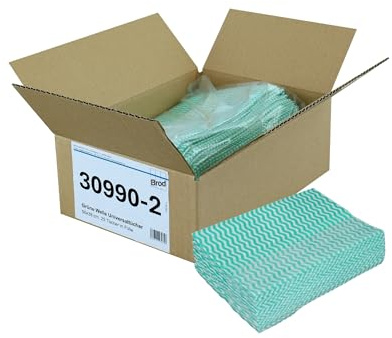 Brod 25 Allzwecktücher Wischtücher Spültücher | grün-weiß | ca. 50x38 cm | Saugstarke, robuste und fusselarme Reinigungstücher, waschbar und mehrfach verwendbar, ideal zum Wischen und zum Spülen