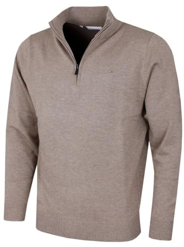 Calvin Klein Mens Campus 1/2 Zip Sweater - Oat Marl - M
