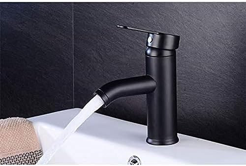 Grifos para lavabo de baño, grifo para lavabo, EuropUPC, grifo para lavabo antiguo pintado en negro de cobre, mueble de baño, lavabo, baño, grifo individual de agua fría y caliente, sección baja,