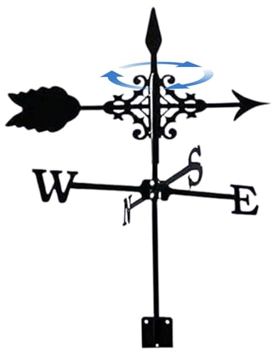 Generisch Wetterfahne für den Garten Wetterfahnen aus Metall Windrichtungsanzeiger mit Pfeilverzierung Wetterfahnen Dachmontage für Hof Garten Hofdekorationen Wetterfahnen für Schuppen Wind