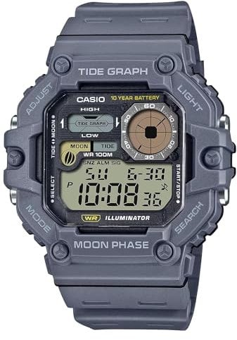 CASIO Sports Wristwatch - WS-1700H-8A Strap Color: Grey Mouse Dial LCD Black Man
