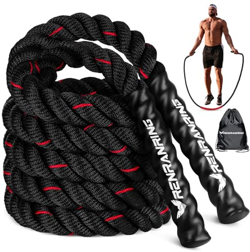 Jump Rope, 3lb 4lb 5lb Weighted Jump Rope for Fitness, 9.8ft Heavy Exercise Jumping Ropes, Adult Skipping Rope for Men Women Improve Strength,Building Muscle,Boxing,Home Workout Equipment,Gym Gift