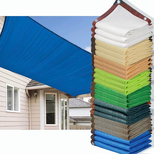 HQQMNY Auvent Filet de Protection Solaire avec Oeillets Taux d'ombrage de 90% Filet d'ombrage résistant aux UV Filet d'ombrage Parasol de Jardin Intimité(Bleu,4m x 6m)
