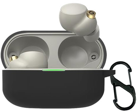 Funda de silicona para auriculares Sony WF-1000XM4 Bluetooth, funda protectora para Sony WF-1000XM4 (negro)