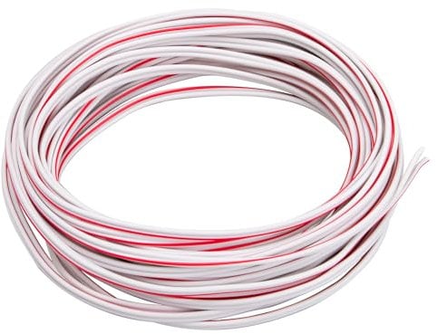 PROSOCOOL 2 Conductor Garage Door Wire, 26' Length for Liftmaster Chamberlain Craftsman Garage Door Opener, Black and White, Copper, Multi-Strand, 18 AWG
