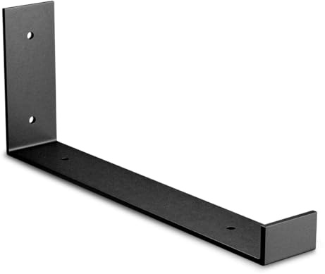 Amig – Regalträger – L-Winkel Wandkonsole Regalhalterung – Robust, belastbar und einfach zu montieren – 103 x 260 mm – Stahl – Schwarz matt