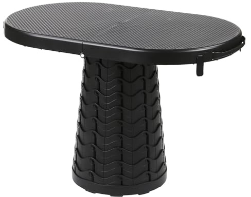 Taylor & Brown Portable Folding Telescopic Camping Table and Stool Combo 2-in-1 Dual Usage as Stool or Table, Lightweight Collapsible for Picnic BBQ Party Beach Travel