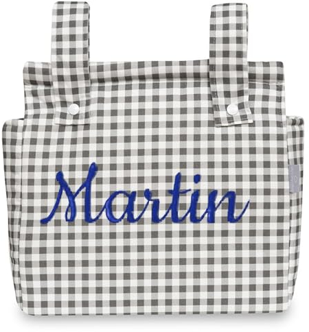 various - Talega para silla de Paseo Bolso Panera Carrito Bebe -Personalizable Nombre Bebé Bordado con Diseño Práctico y Funcional Cierre con Cremallera olso organizador de muselina Color Rosa