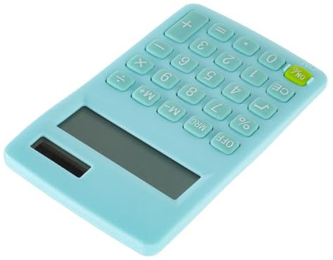 BELLIFFY Petite Calculatrice Portable Mignonne pour Étudiants Touches Souples à Batterie Solaire, Design Plat Couleur Bleu Canard, Calculatrice De Poche Pratique pour Bureau Et Voyage