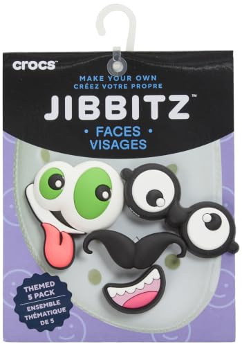 Crocs Unisex's Make Your Own Faces Schuhanhänger, mehrfarbig, Einheitsgröße, 5 Stück, mehrfarbig, Einheitsgröße