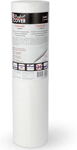 Perfect Cover Standard - Feutre de Protection de Sol, Bâche de Masquage Autocollante - 0,65mx25m - Non-tissé de Peintre - Film de protection de sol pour escaliers, Travaux de Peinture et de rénovation