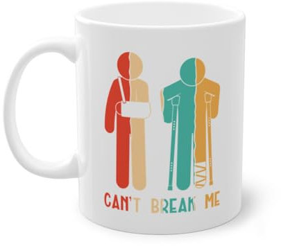 Can't Break Me Gebrochener Finger Chirurg Kaffeetasse | Gebrochener Arm Bein Gebrochener Knochen Knochenbruch Tasse Weiß (06022C)