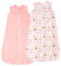 LILBESTIE Gigoteuse 0-6 Mois Ete, 100% Coton Paquet de 2 Gigoteuses Bébé Tog 0.5, Rose et Oeuf Miroir