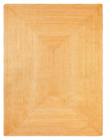 BioEcoLux Teppich Flur Läufer 70 X 140 cm - Jute Teppich Natur Boho Ethno Muster – Handgefertigt & Modern – 100% Naturfaser – Wohnzimmer, Schlafzimmer, Küche, Flur, Outdoor – Beige