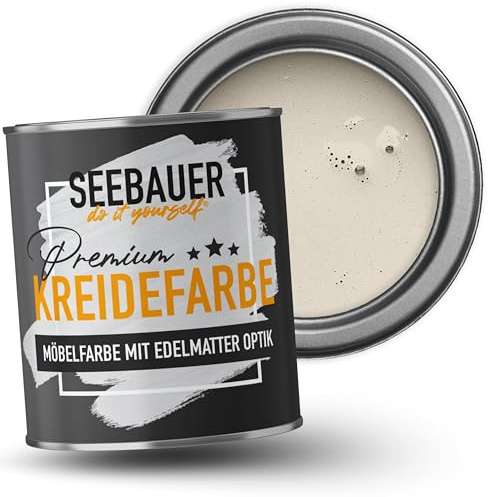 SEEBAUER diy Kreidefarbe für Möbel Beige 750ml für Innen (No. 005 Orchid Dream) Möbelfarbe ohne Schleifen - Holzfarbe extra matt - Holzlack, Möbellack hohe Deckkraft
