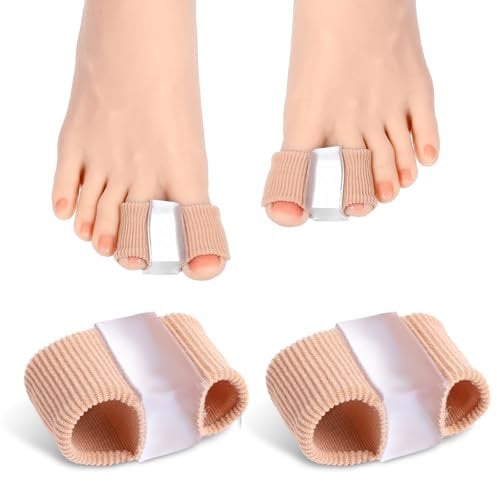 2PCS Toe Separators, Gel Spacer Separators, Soft Skin Friendly Hammer Corrector, Bunion Corrector for Overlapping Toe with Soft Gel Lining, Hammer Toe Corrector for Women Men