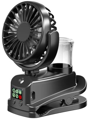Lonrtesw Four Speed Sprays Fan Wireless Ceiling Electric Fan 360° Rotating Clip Fan Black
