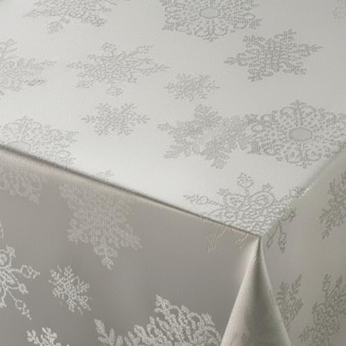 BEAUTEX Lurex Weihnachtstischdecke EIS Grau 40x150 cm | Festliche Tischdecke für Weihnachten und Advent, pflegeleicht und dekorativ für Esstisch, Festtafel und Weihnachtsdeko