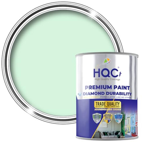 HQC Barn Paint - Mint Green - 1 Litre Quick-Drying Outdoor Furniture & Garden Fence Wood Paint