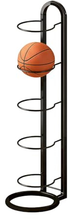 MFUOE Ball Storage Rack 5 Tier Metal Removable Balls Holder Display Stand Vertical Sports Equipment Storage Organizer for Sports Gear Storage Indoor Outdoor