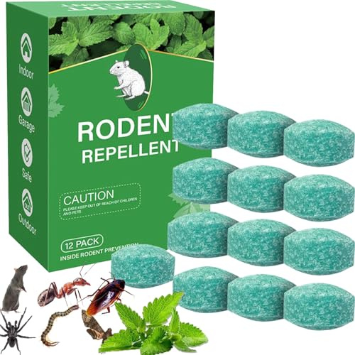 Rattengift Extra Stark mit Pfefferminzöl,36/24/12 PCS Ameisenköderstationen für den Innen und Außenbereich, Mäusegift für Innenräume, Mäuseabwehrmittel Rattenabwehr für Häuser Garten Garagen (A-12PC)