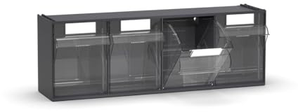 Fami - Cassettiera porta minuteria Visual Box, 4 cassetti, grigio antracite, L600xP178xH206 mm (4 Cassetti)