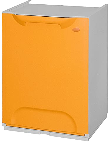 Art Plast R34/1G Cubo de reciclaje plástico apilable, Naranja/Blanco