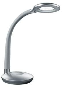 Reality Leuchten LED Schreibtischleuchte Cobra R52721187, Kunststoff titanfarbig, inkl. 3 Watt LED, Sensordimmer
