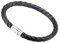Gemini Armband (schwarz), Flechtarmband, hochwertiges Leder, Magnetverschluss polierter Edelstahl, edles Design für Boys, Girls, Herren, Damen, Unisex, 21,6 cm (Länge)